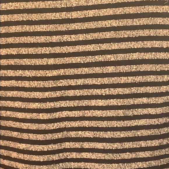 CHICOS DESIGN Striped Jacket Top tan & black - Picture 7 of 8